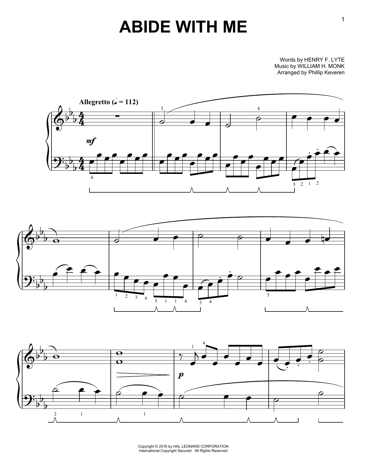 Download Phillip Keveren Abide With Me Sheet Music and learn how to play Easy Piano PDF digital score in minutes