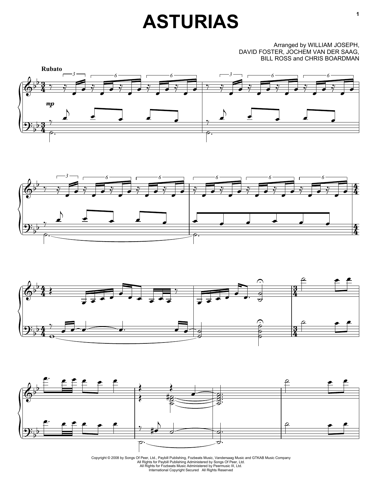 Download William Joseph Asturias Sheet Music and learn how to play Piano PDF digital score in minutes