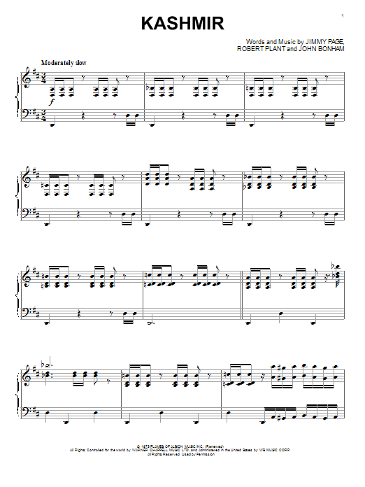Download Led Zeppelin Kashmir Sheet Music and learn how to play Piano PDF digital score in minutes