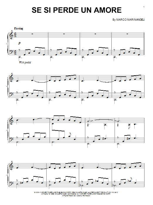 Download William Joseph Se Si Perde Un Amore Sheet Music and learn how to play Piano PDF digital score in minutes