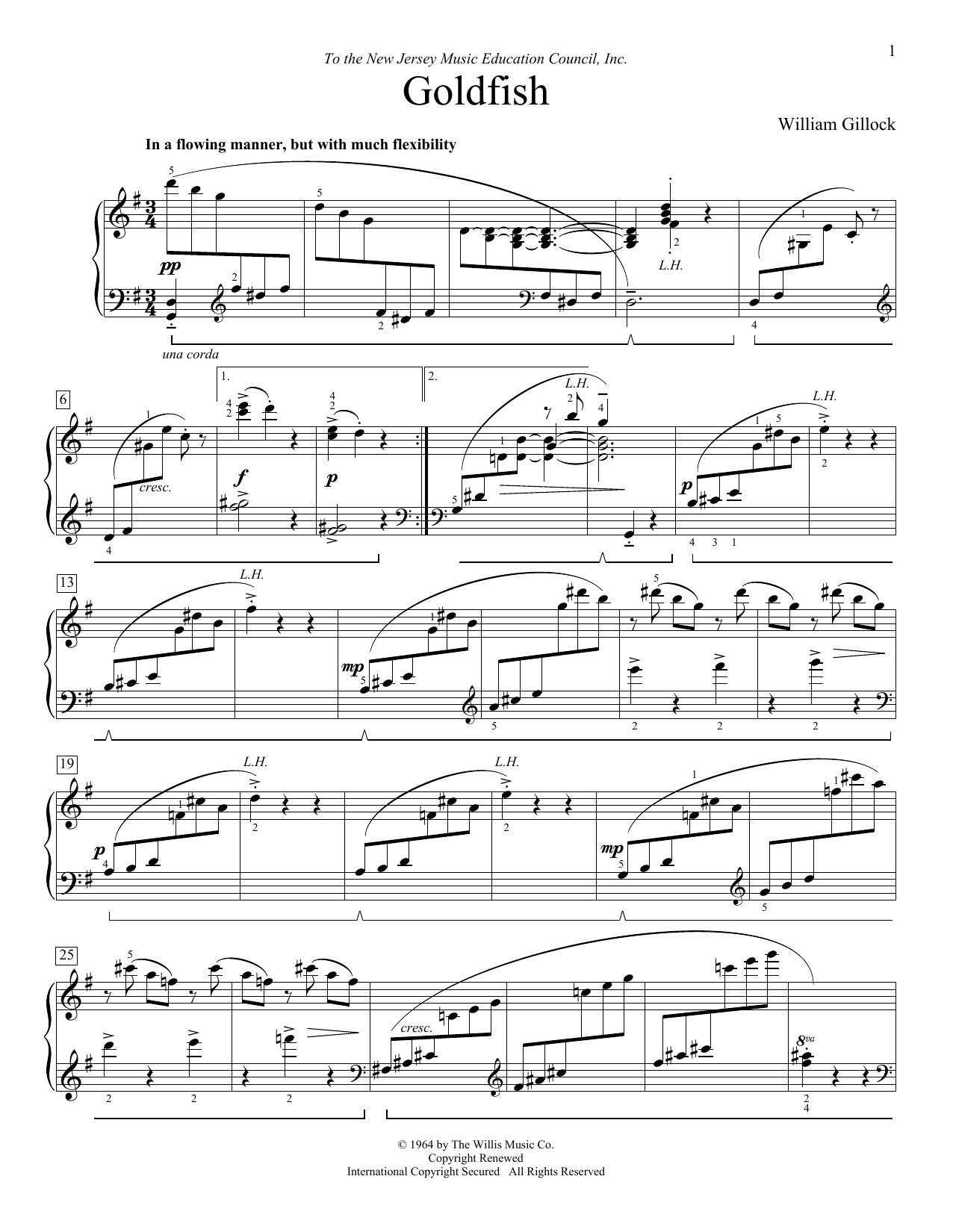 Download William Gillock Goldfish Sheet Music and learn how to play Educational Piano PDF digital score in minutes