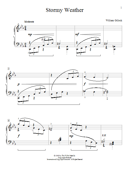 Download William Gillock Stormy Weather Sheet Music and learn how to play Piano PDF digital score in minutes