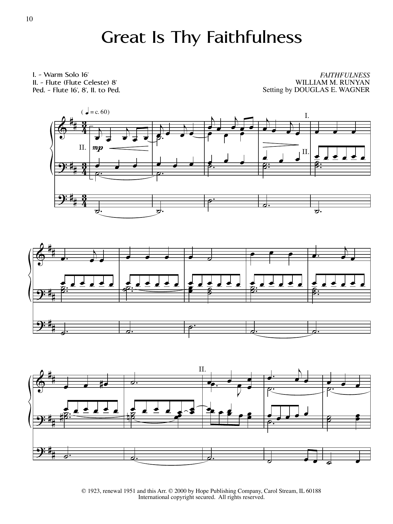 Download William M. Runyan Great is They Faithfulness Sheet Music and learn how to play Organ PDF digital score in minutes