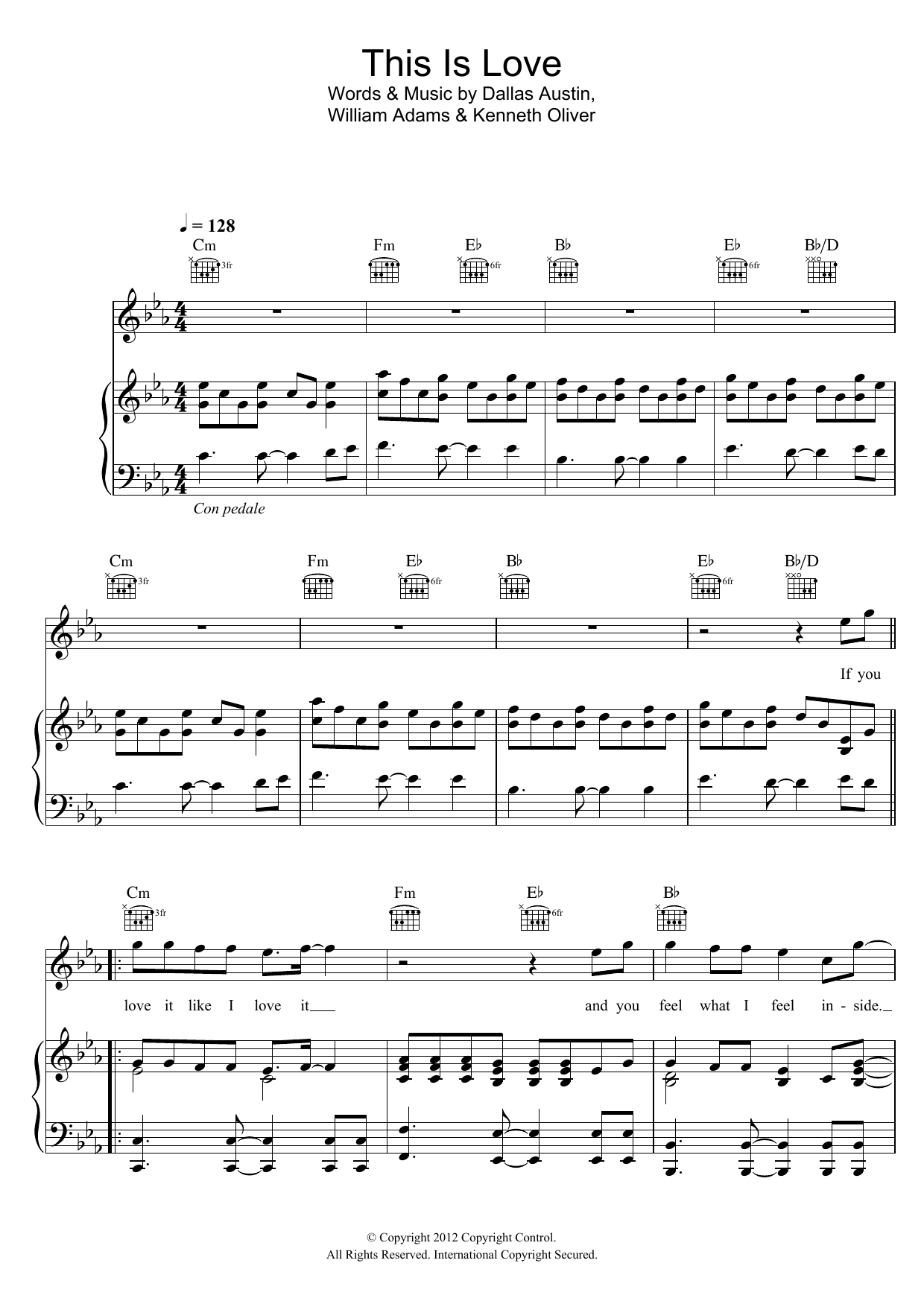 Download Will.i.am This Is Love Sheet Music and learn how to play Piano, Vocal & Guitar PDF digital score in minutes