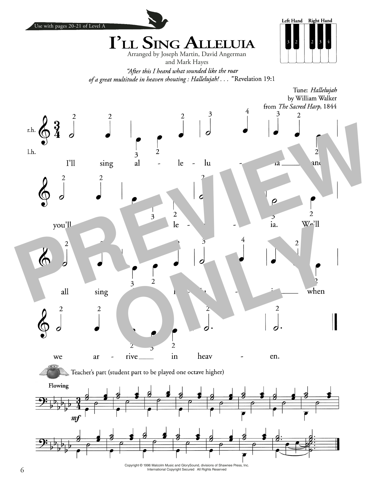 Download William Walker I'll Sing Alleluia Sheet Music and learn how to play Piano Method PDF digital score in minutes