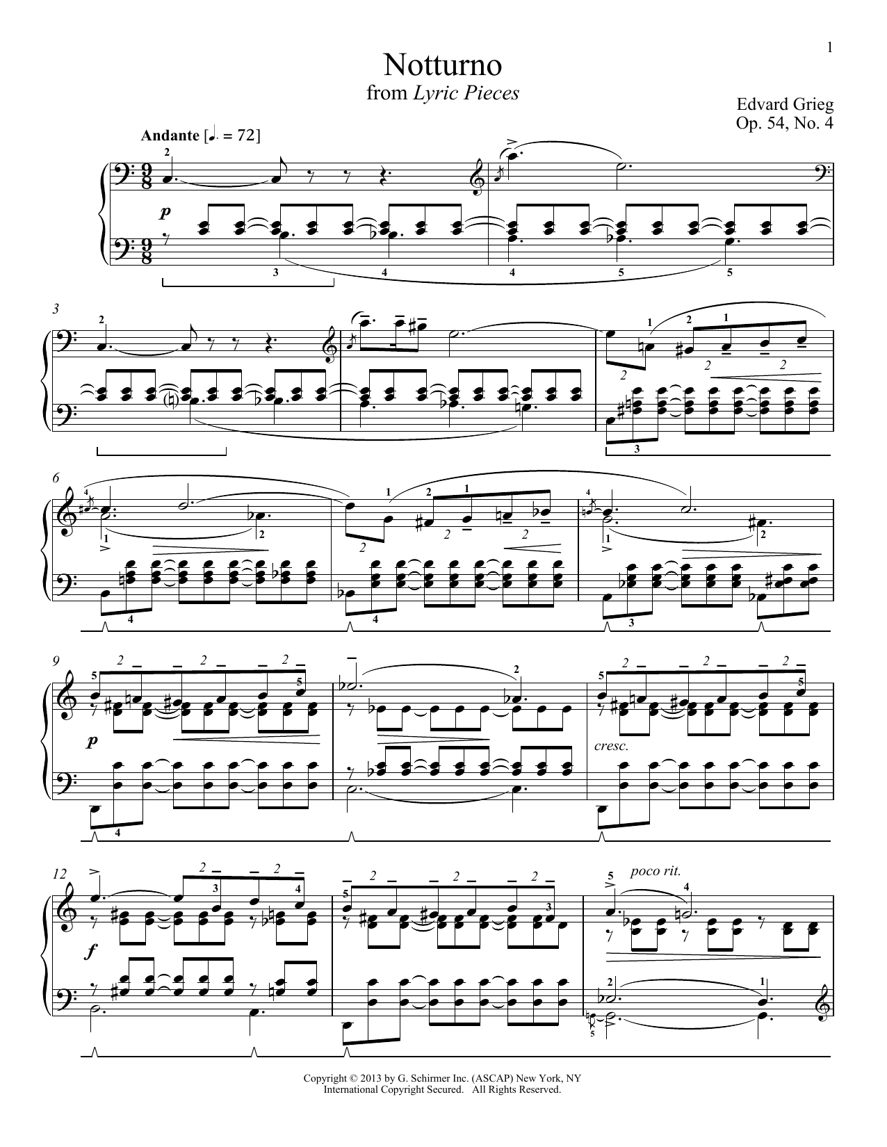 Download William Westney Notturno, Op. 54, No. 4 Sheet Music and learn how to play Piano PDF digital score in minutes
