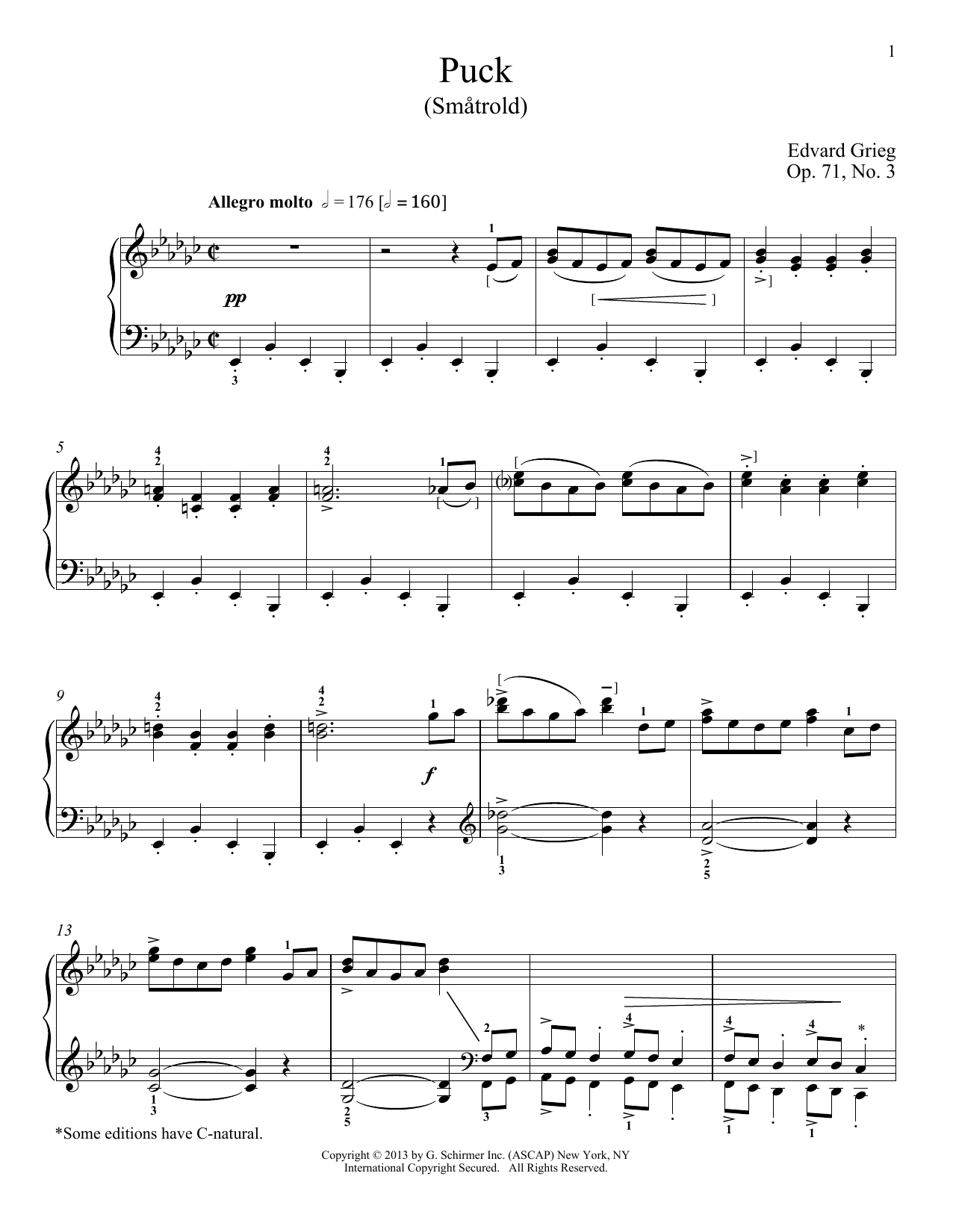 Download William Westney Puck (Smatrold), Op. 71, No. 3 Sheet Music and learn how to play Piano PDF digital score in minutes