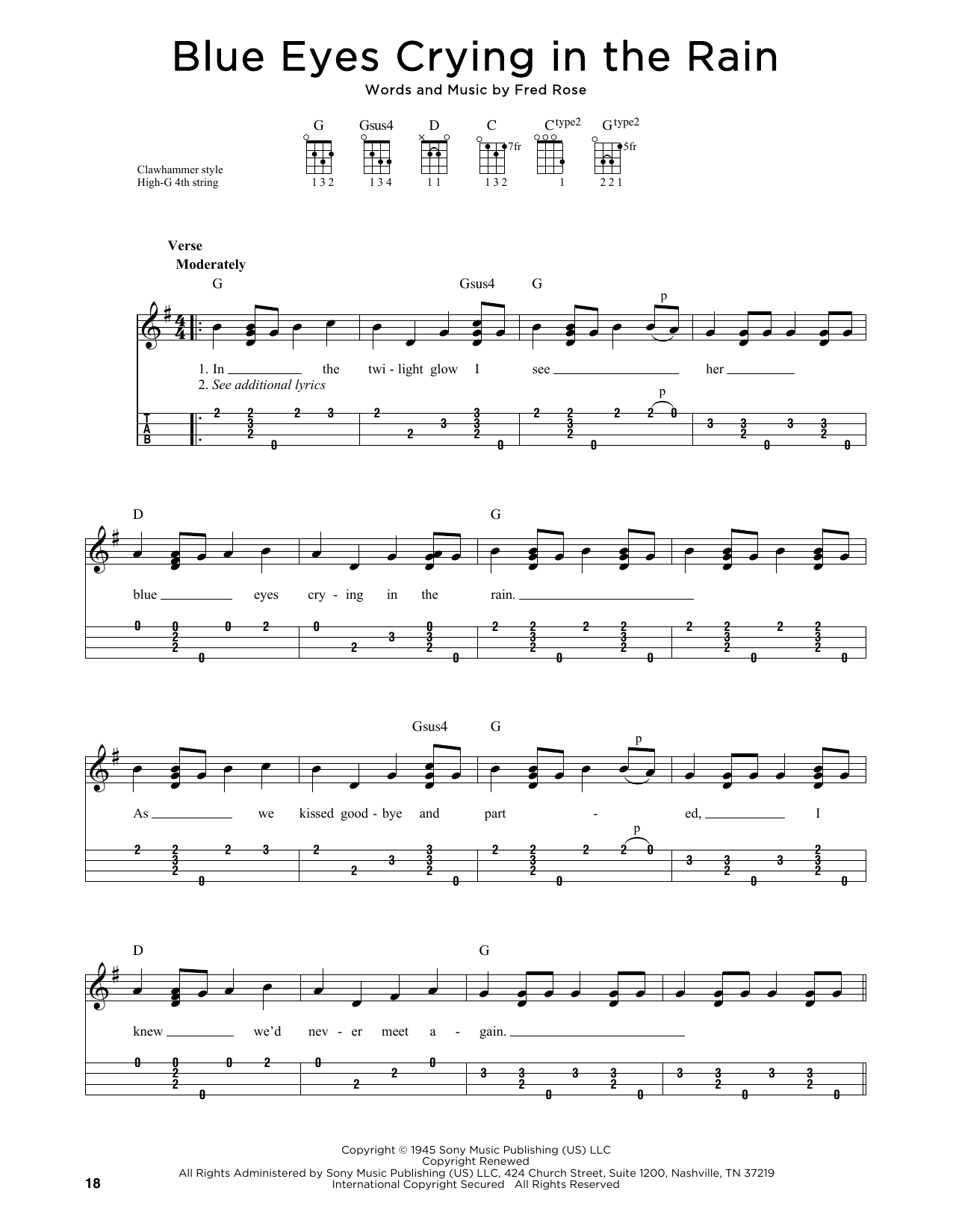 Download Willie Nelson Blue Eyes Crying In The Rain (arr. Jim Schustedt) Sheet Music and learn how to play Ukulele PDF digital score in minutes