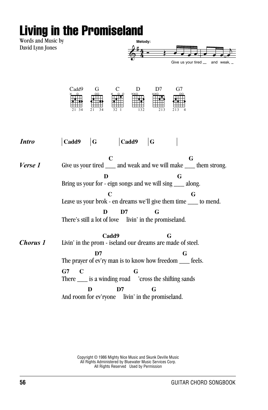 Download Willie Nelson Living In The Promiseland Sheet Music and learn how to play Lyrics & Chords PDF digital score in minutes