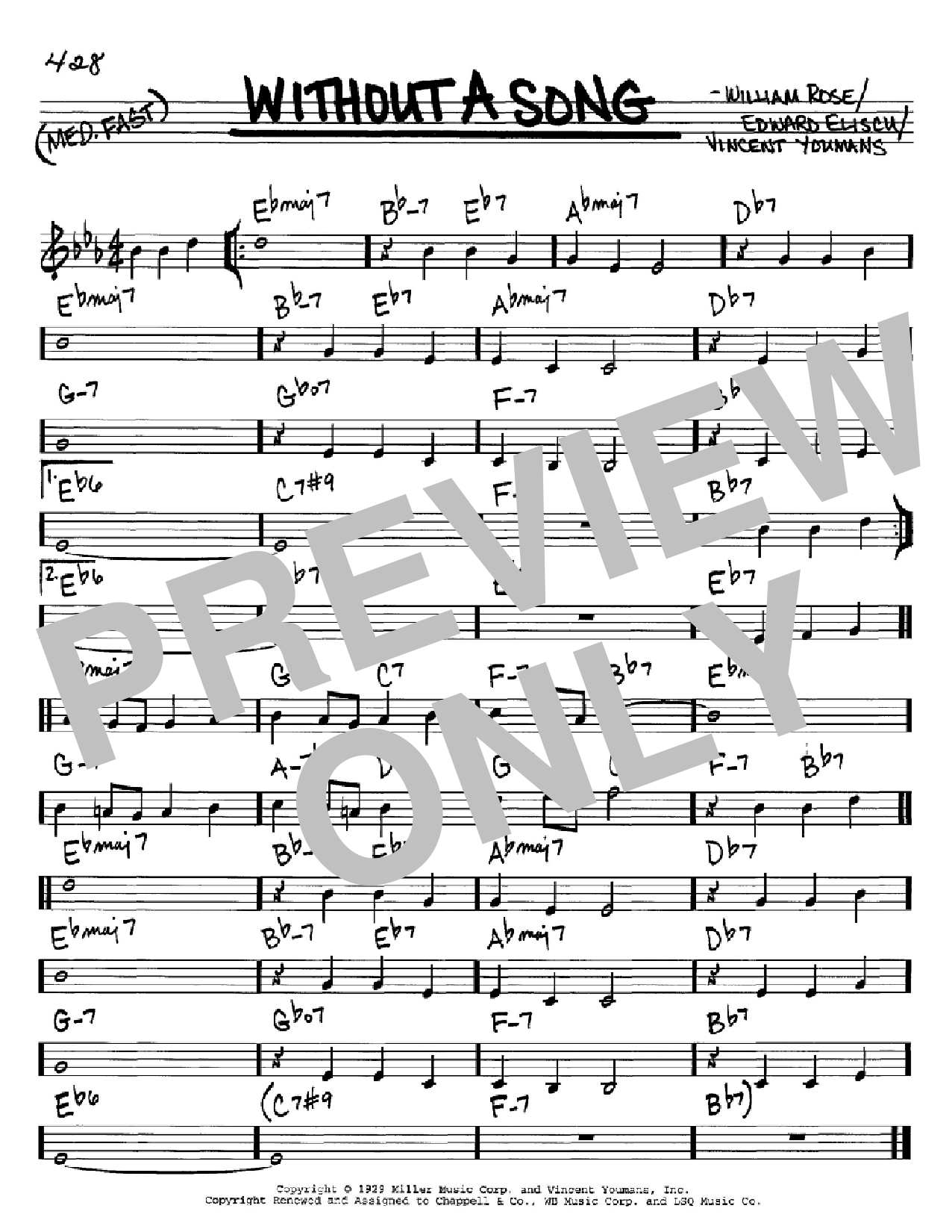 Download Willie Nelson Without A Song Sheet Music and learn how to play Real Book - Melody & Chords - C Instruments PDF digital score in minutes