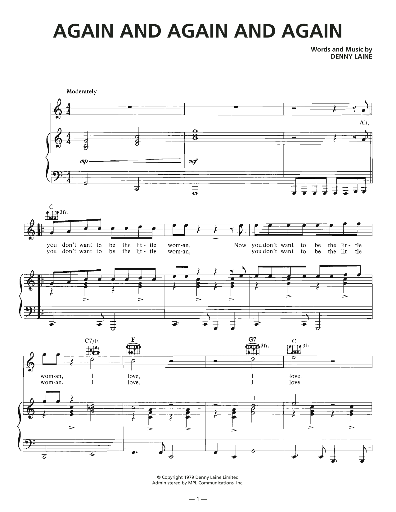 Download Wings Again And Again And Again Sheet Music and learn how to play Piano, Vocal & Guitar Chords (Right-Hand Melody) PDF digital score in minutes