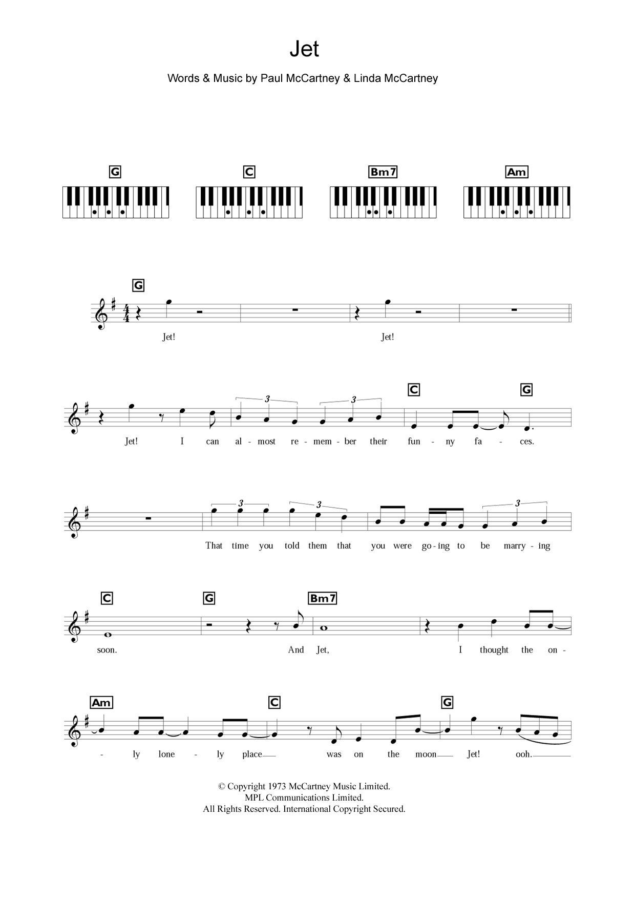 Download Paul McCartney & Wings Jet Sheet Music and learn how to play Violin PDF digital score in minutes