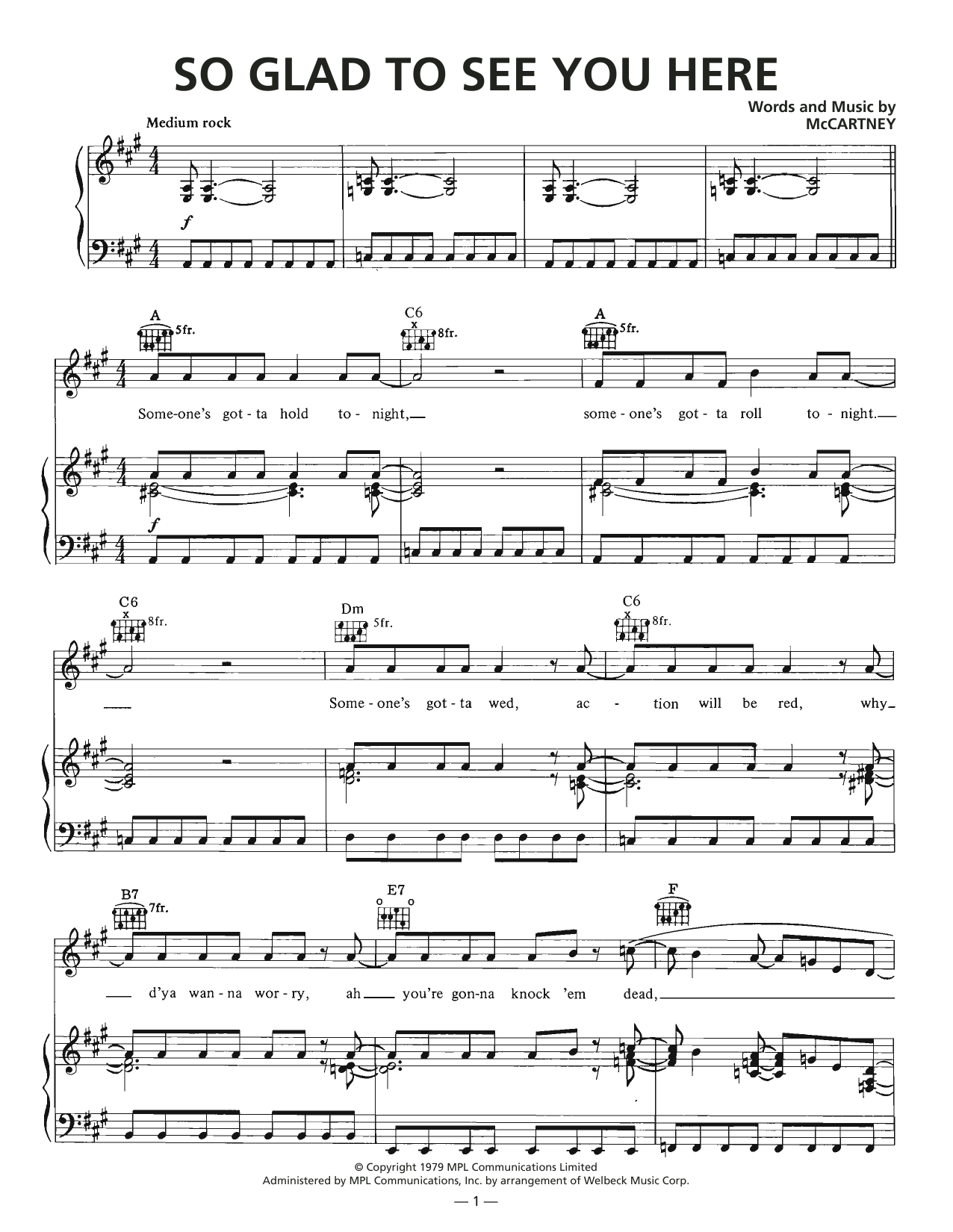 Download Wings So Glad To See You Here Sheet Music and learn how to play Piano, Vocal & Guitar Chords (Right-Hand Melody) PDF digital score in minutes