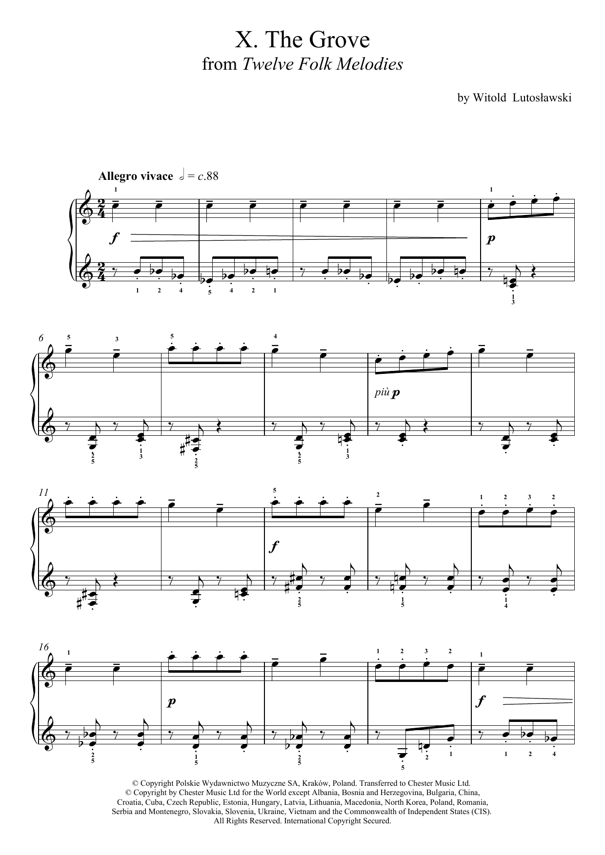 Download Witold Lutoslawski The Grove Sheet Music and learn how to play Piano PDF digital score in minutes