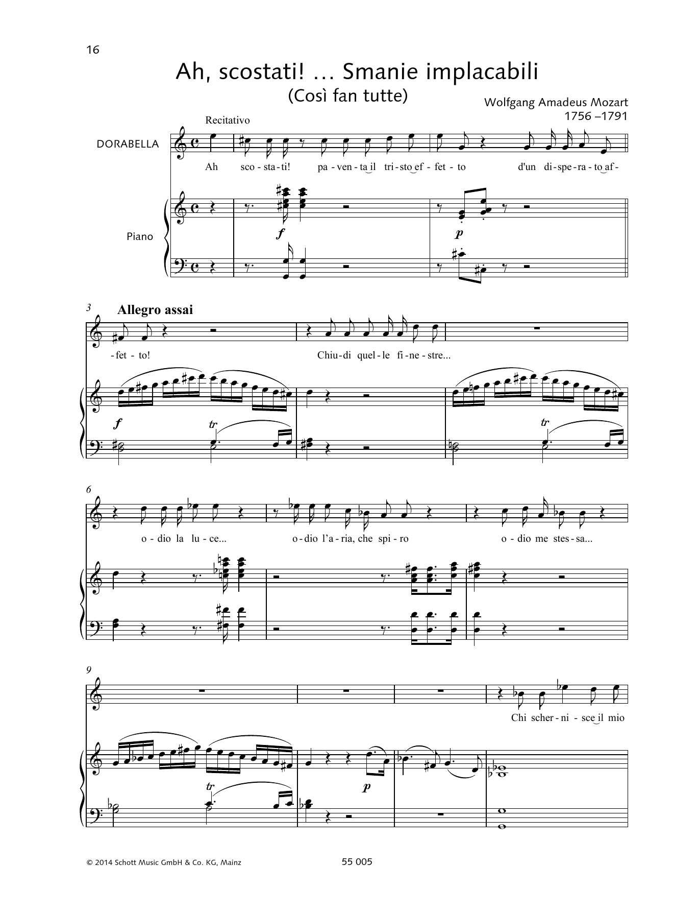 Download Wolfgang Amadeus Mozart Ah, scostati!... Smanie implacabili Sheet Music and learn how to play Piano & Vocal PDF digital score in minutes