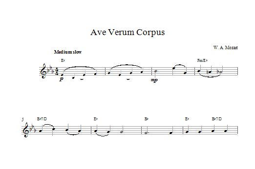 Download Wolfgang Amadeus Mozart Avernum Sheet Music and learn how to play Melody Line & Chords PDF digital score in minutes