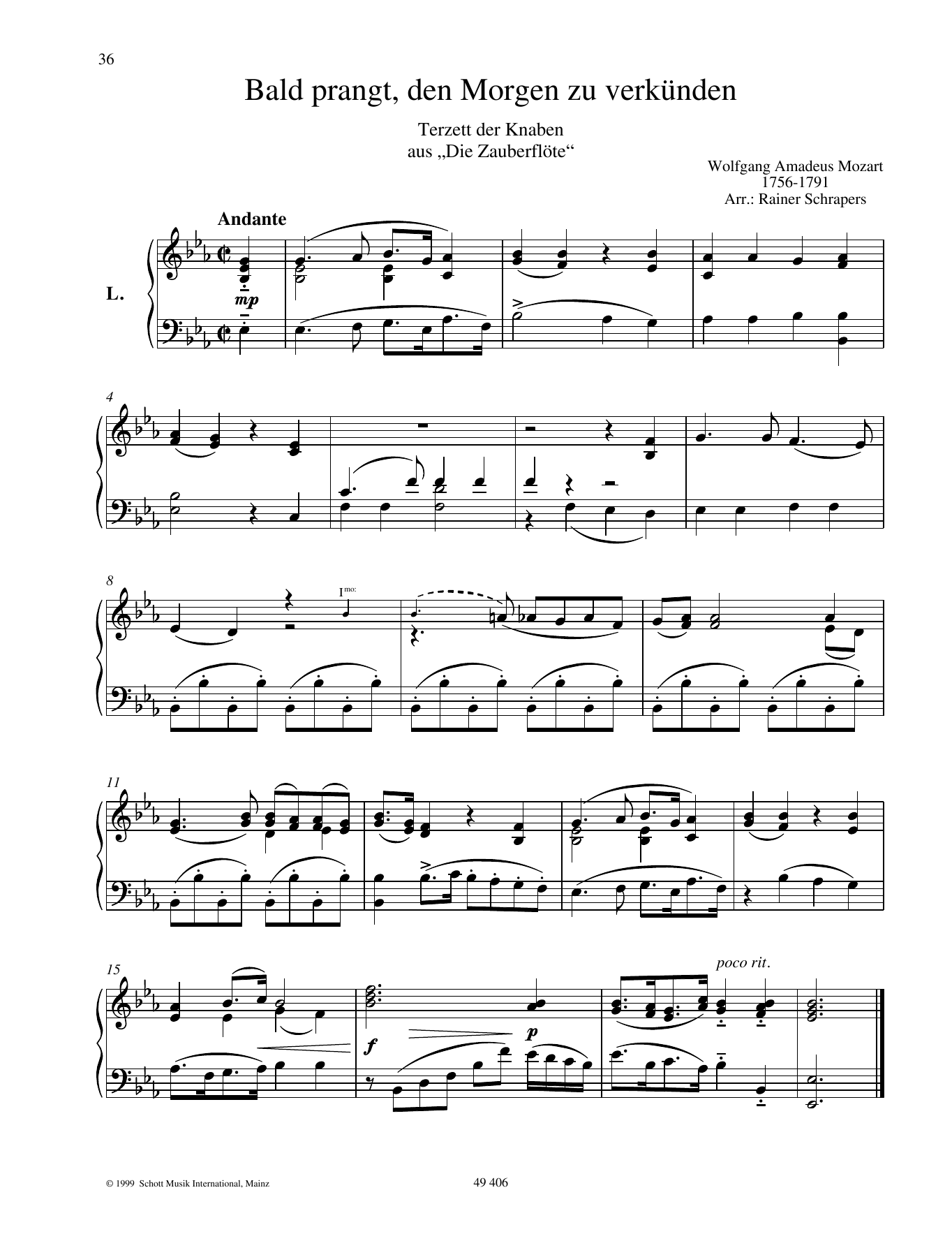 Download Wolfgang Amadeus Mozart Bald prangt, den Morgen zu verkünden Sheet Music and learn how to play Piano Duet PDF digital score in minutes