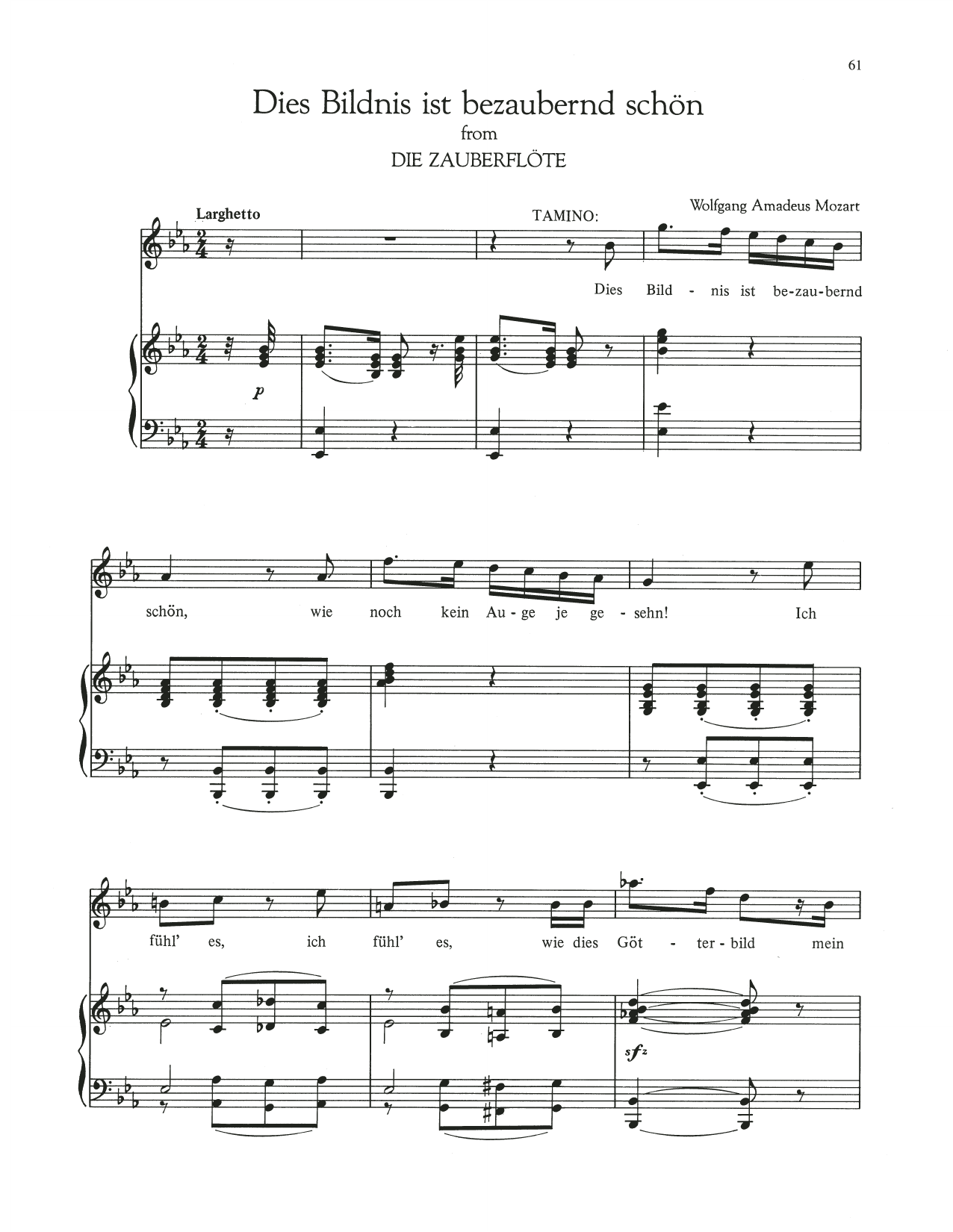 Download Wolfgang Amadeus Mozart Dies Bildnis Ist Bezaubernd Schon Sheet Music and learn how to play Piano & Vocal PDF digital score in minutes
