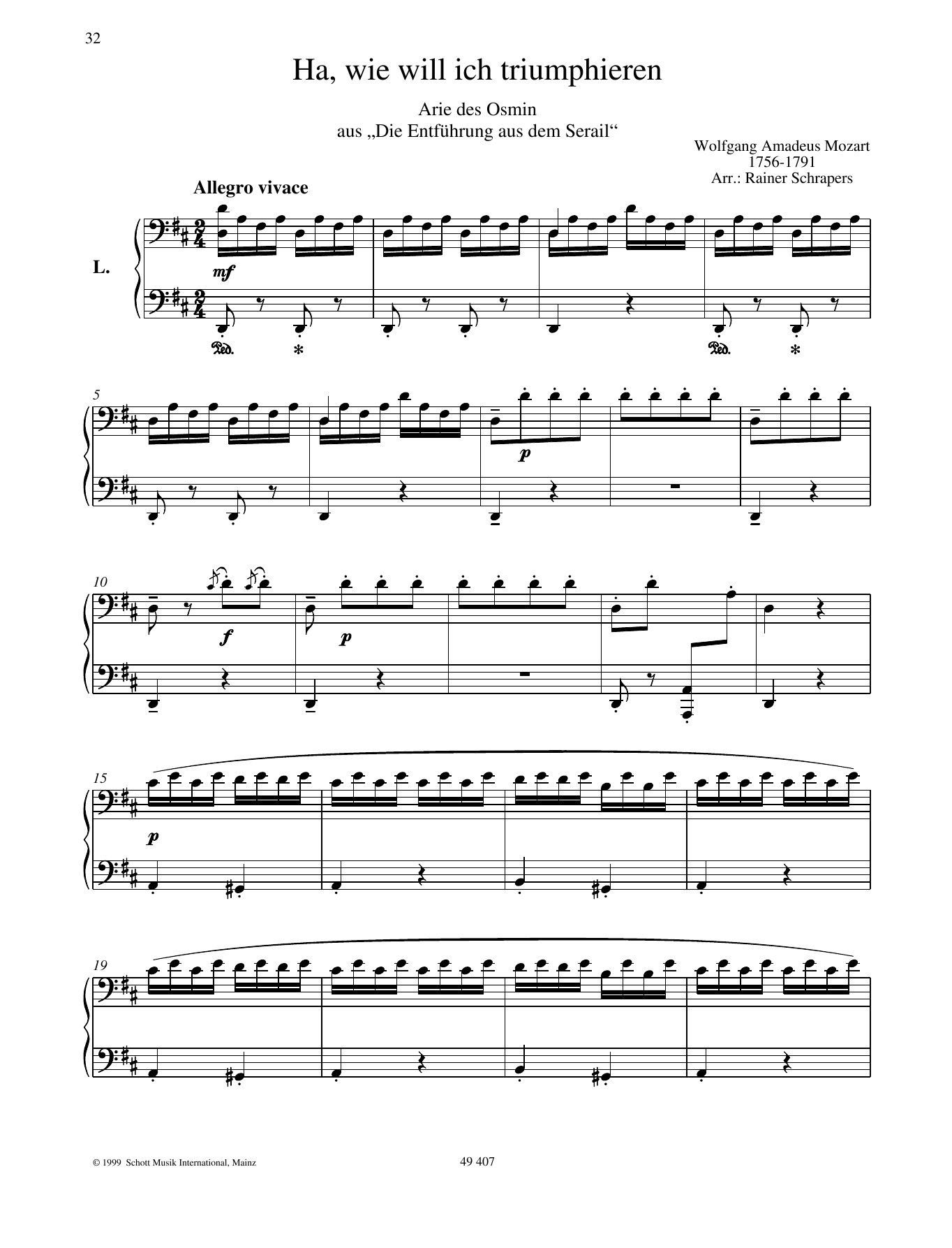Download Wolfgang Amadeus Mozart Ha, how I shall triumph Sheet Music and learn how to play Piano Duet PDF digital score in minutes
