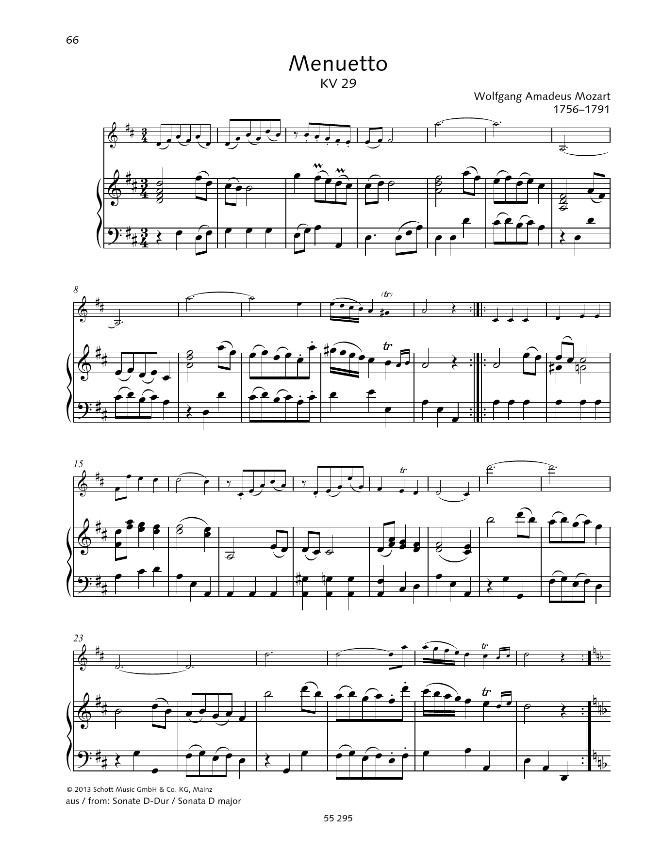 Download Wolfgang Amadeus Mozart Menuetto Sheet Music and learn how to play String Solo PDF digital score in minutes