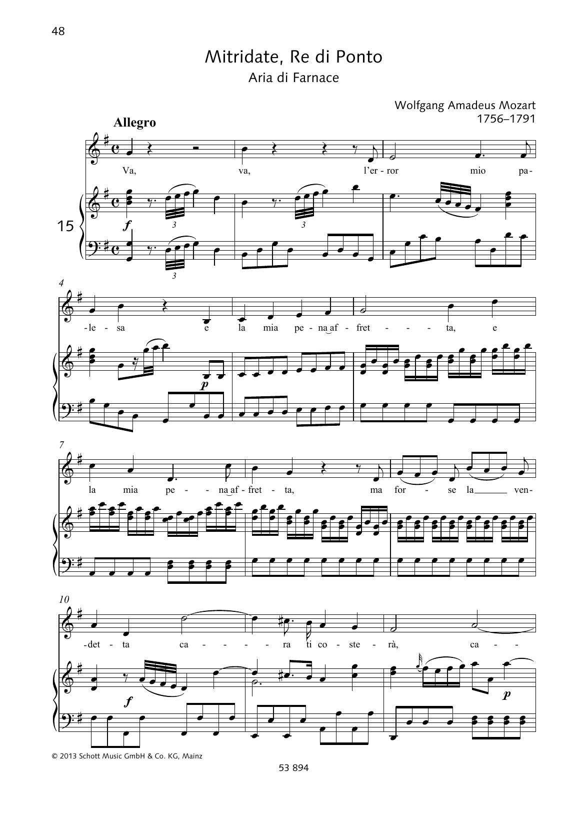 Download Wolfgang Amadeus Mozart Va, va, l'error mio palesa Sheet Music and learn how to play Piano & Vocal PDF digital score in minutes