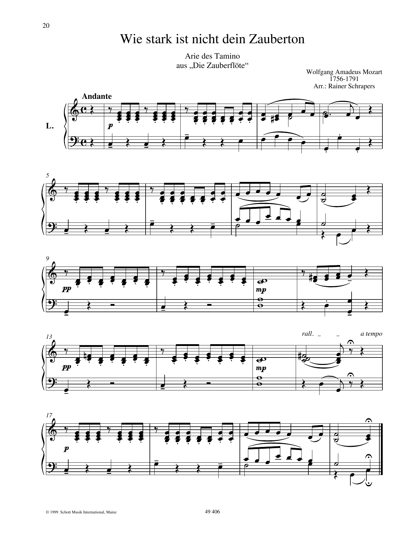 Download Wolfgang Amadeus Mozart Wie stark ist nicht dein Zauberton Sheet Music and learn how to play Piano Duet PDF digital score in minutes