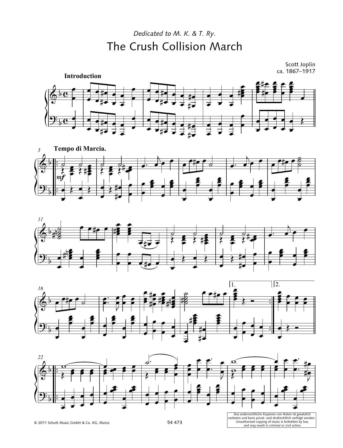 Download Wolfgang Birtel The Crush Collision March Sheet Music and learn how to play Piano Solo PDF digital score in minutes