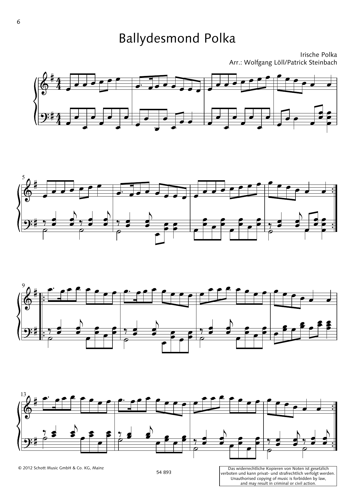 Download Wolfgang Löll Ballydesmond Polka Sheet Music and learn how to play Piano Solo PDF digital score in minutes
