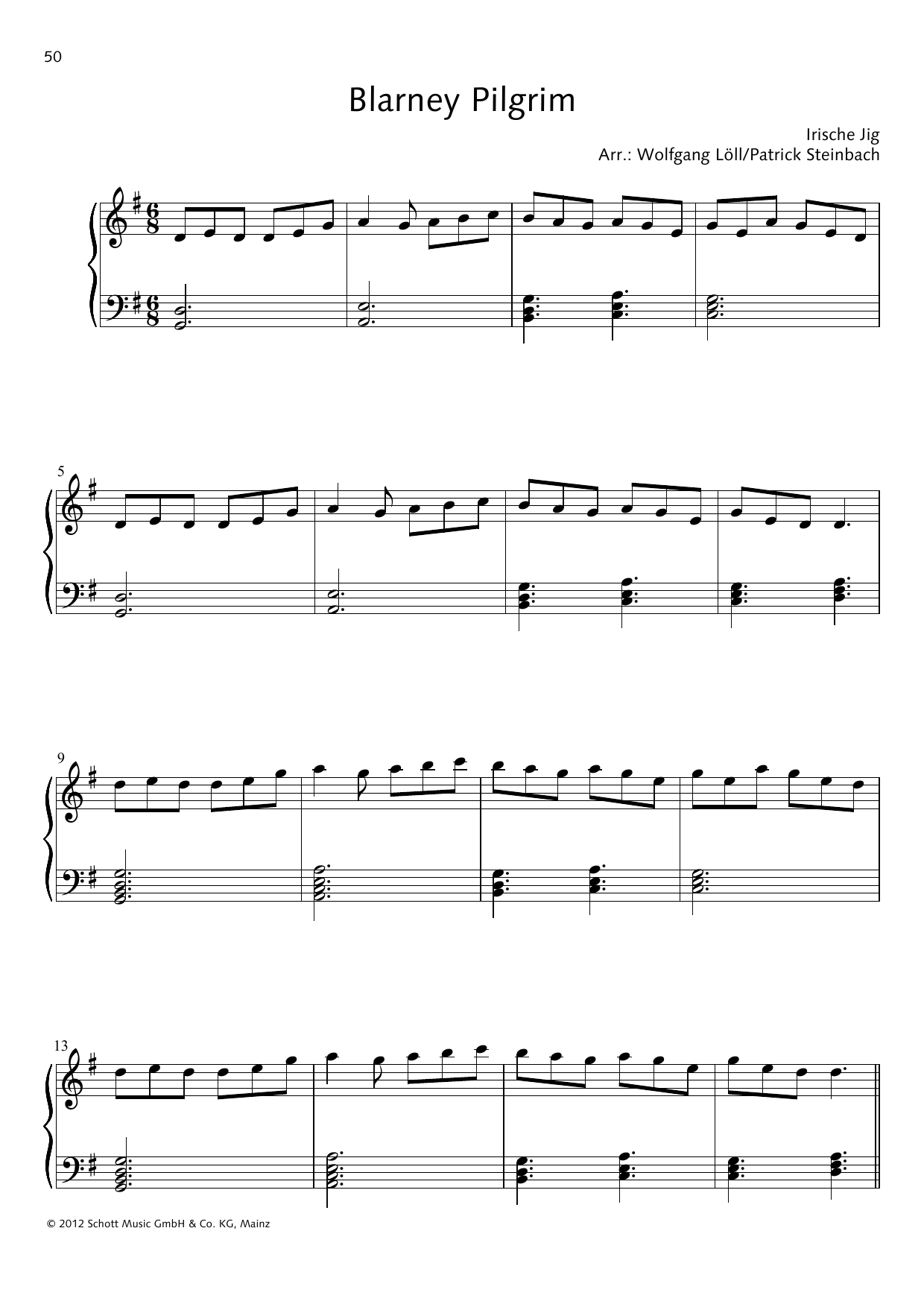 Download Wolfgang Löll Blarney Pilgrim Sheet Music and learn how to play Piano Solo PDF digital score in minutes