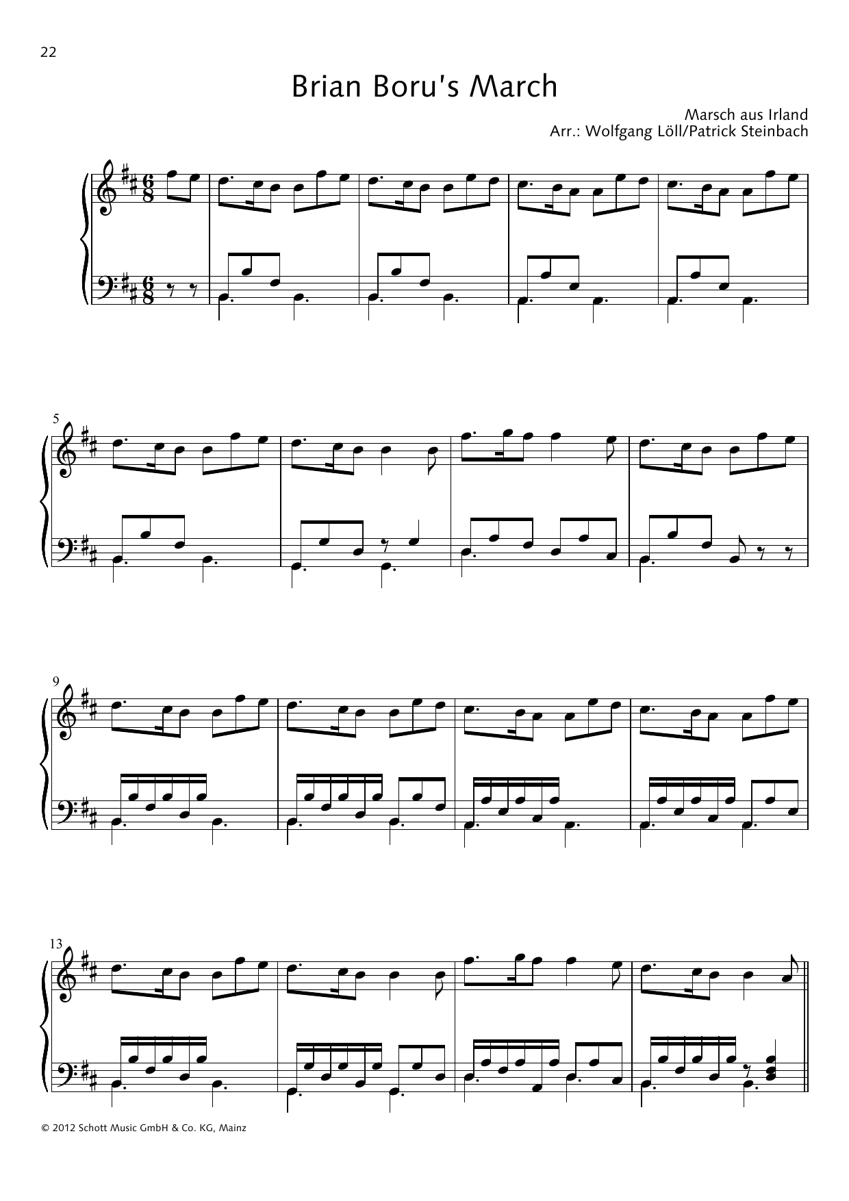 Download Wolfgang Löll Brian Boru's March Sheet Music and learn how to play Piano Solo PDF digital score in minutes