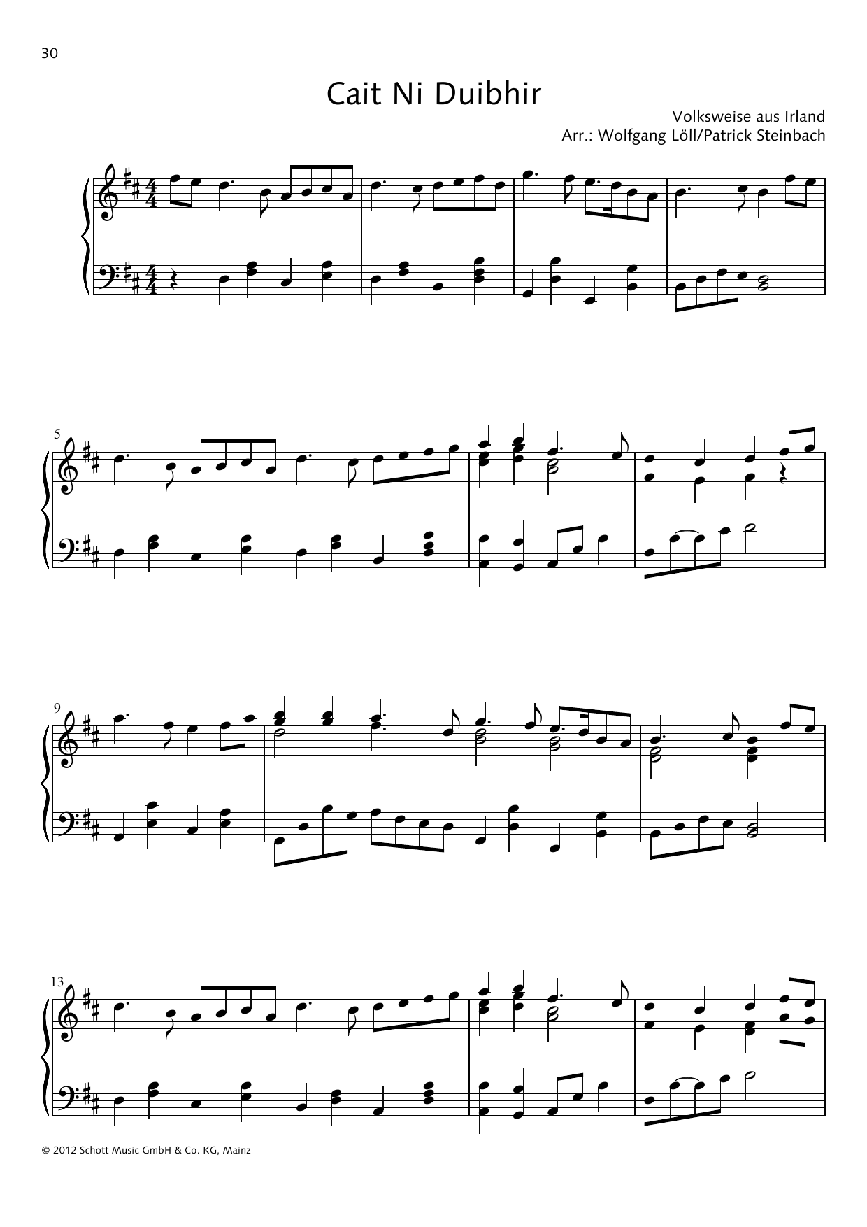 Download Wolfgang Löll Cait Ni Duibhir Sheet Music and learn how to play Piano Solo PDF digital score in minutes