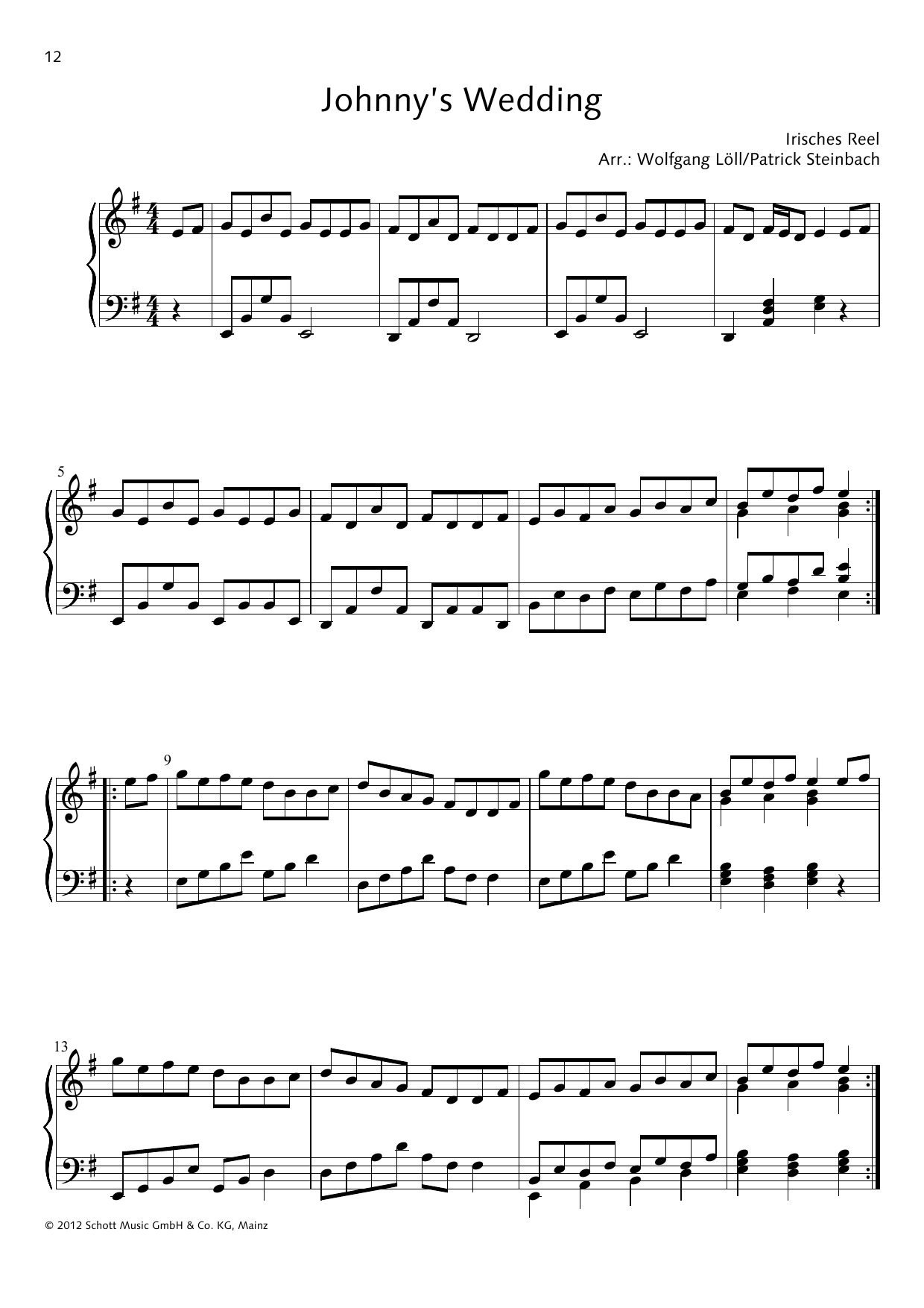 Download Wolfgang Löll Johnny's Wedding Sheet Music and learn how to play Piano Solo PDF digital score in minutes