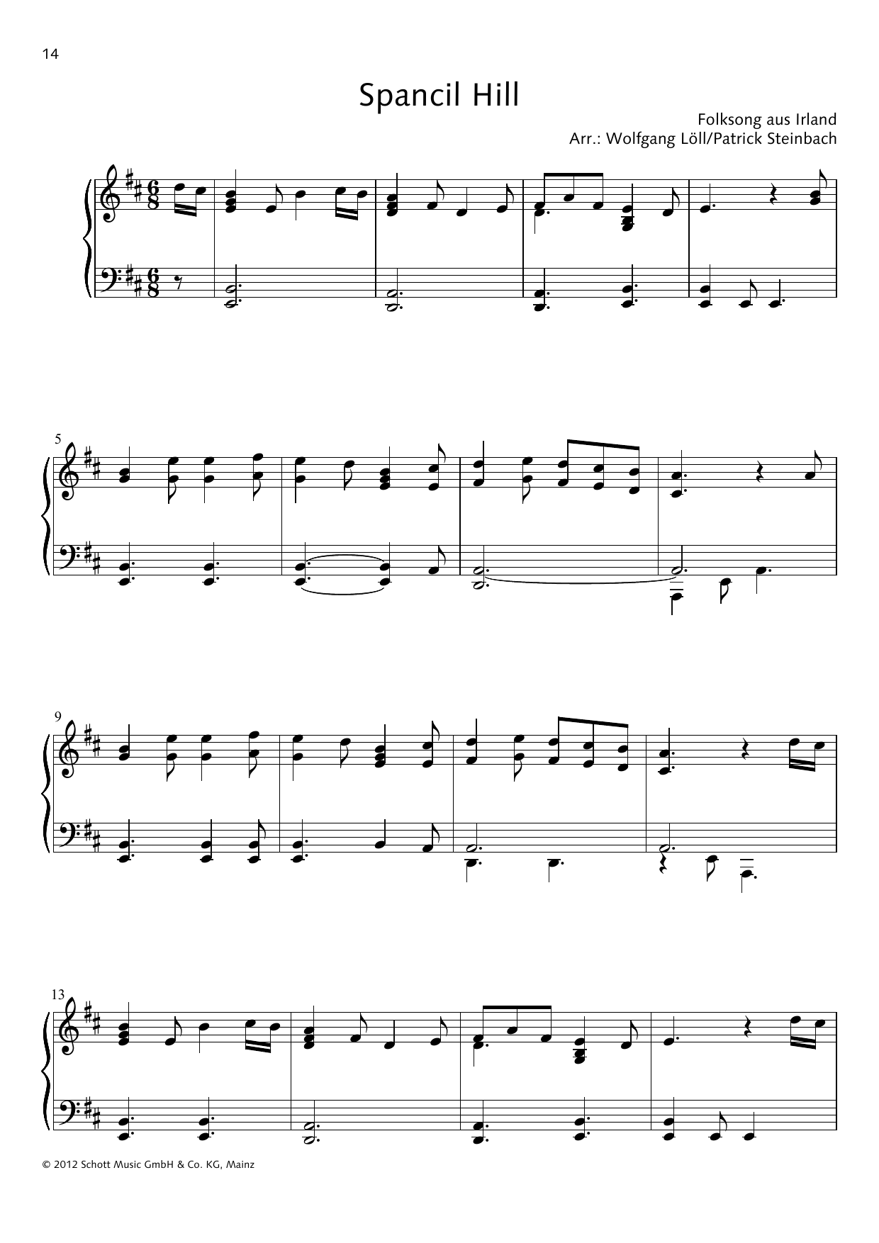 Download Wolfgang Löll Spancil Hill Sheet Music and learn how to play Piano Solo PDF digital score in minutes