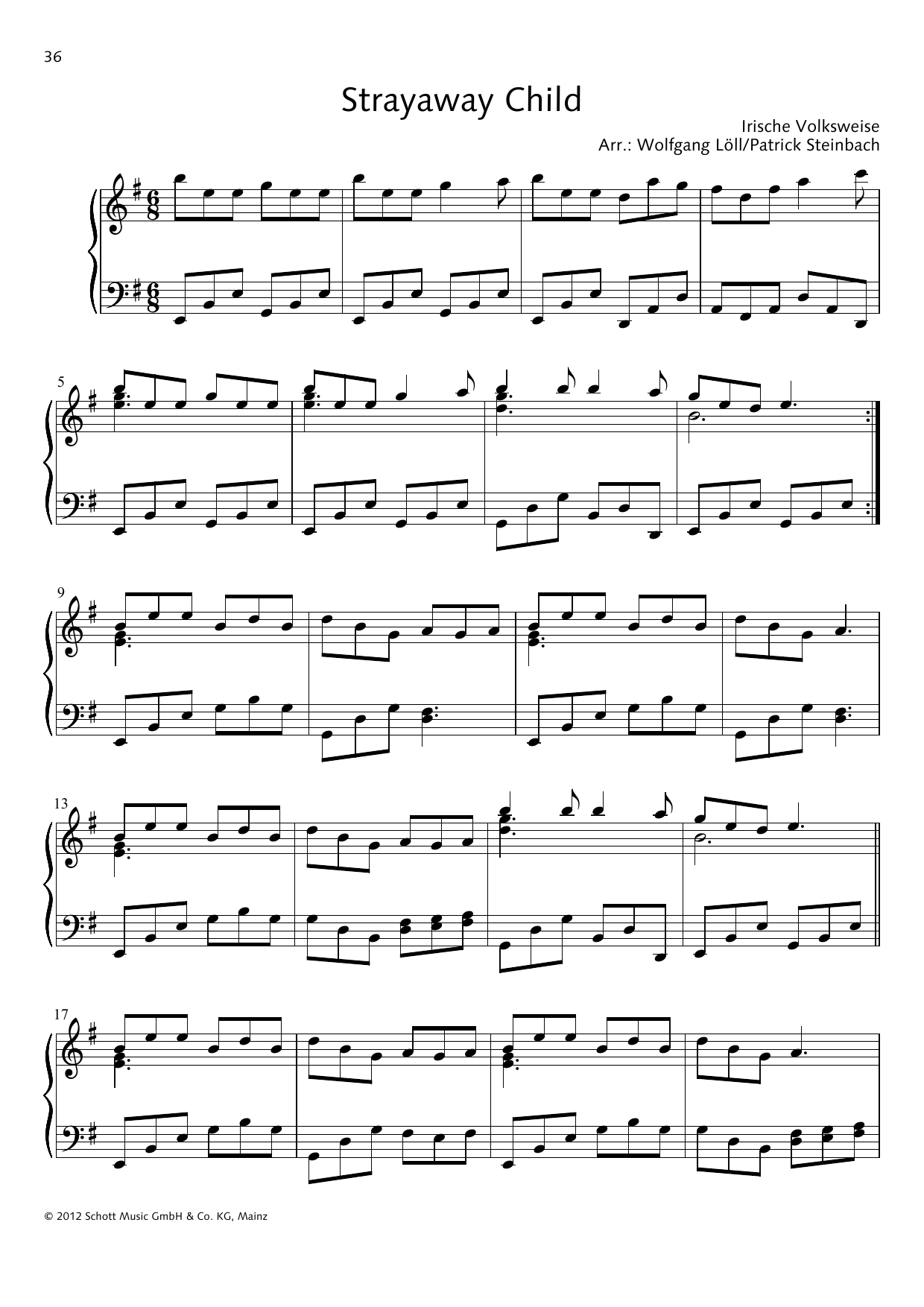 Download Wolfgang Löll Strayaway Child Sheet Music and learn how to play Piano Solo PDF digital score in minutes