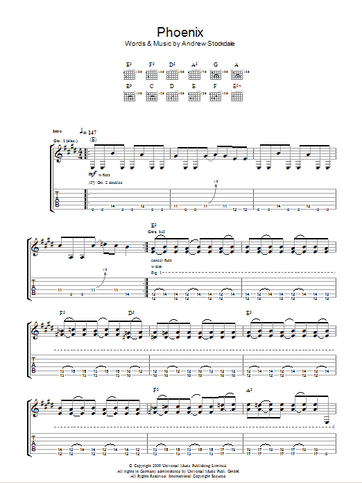 Download Wolfmother Phoenix Sheet Music and learn how to play Guitar Tab PDF digital score in minutes