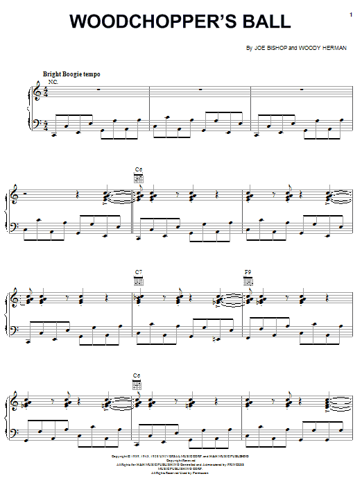 Download Woody Herman Woodchopper's Ball Sheet Music and learn how to play Real Book – Melody & Chords – Eb Instruments PDF digital score in minutes