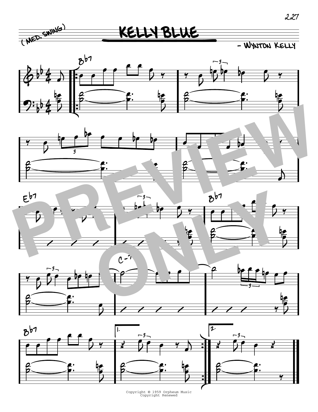 Download Wynton Kelly Kelly Blue Sheet Music and learn how to play Real Book – Melody & Chords PDF digital score in minutes