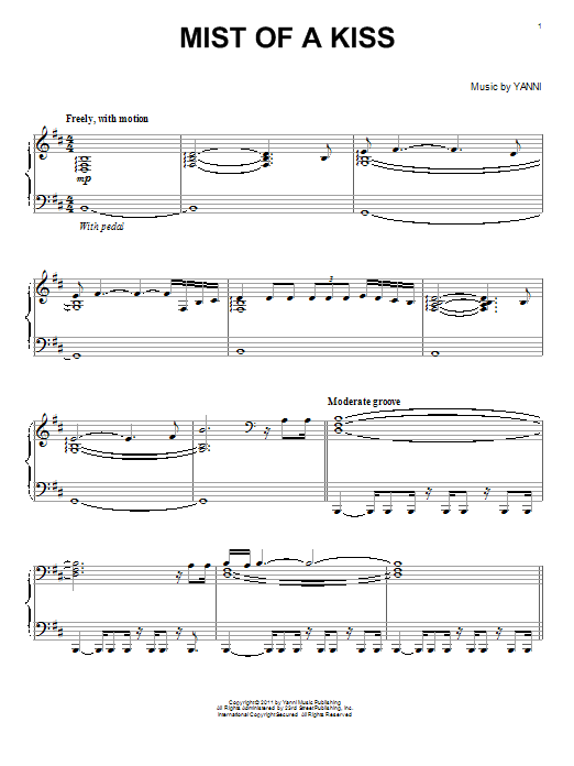 Download Yanni Mist Of A Kiss Sheet Music and learn how to play Piano PDF digital score in minutes