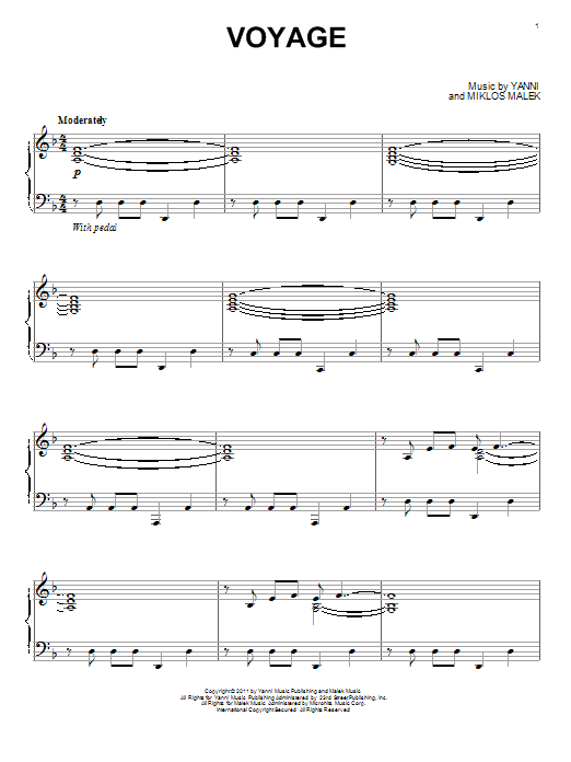 Download Yanni Voyage Sheet Music and learn how to play Piano PDF digital score in minutes