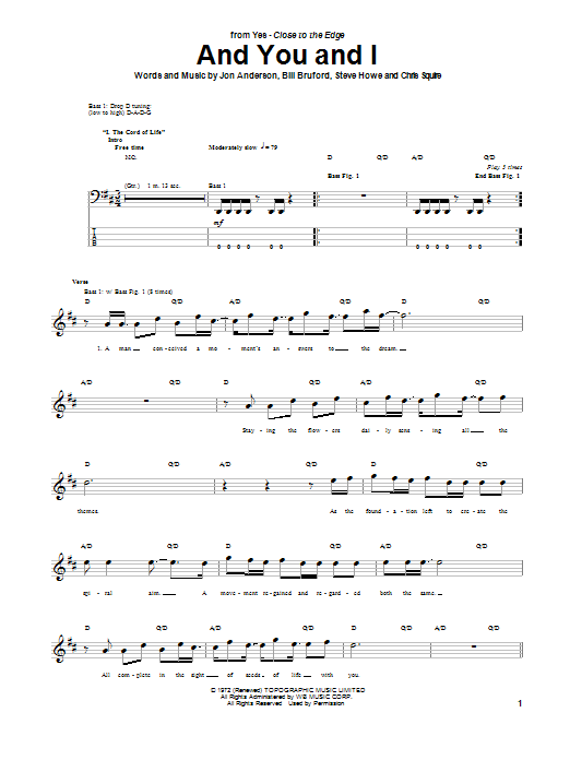 Download Yes And You And I Sheet Music and learn how to play Guitar Tab PDF digital score in minutes