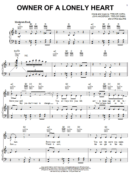 Download Yes Owner Of A Lonely Heart Sheet Music and learn how to play Drums Transcription PDF digital score in minutes