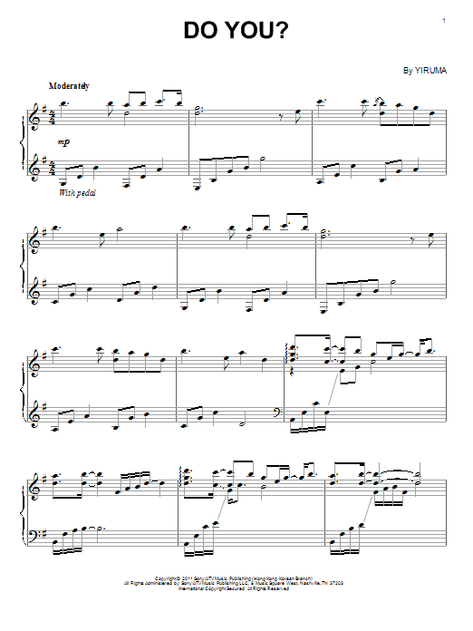 Download Yiruma Do You? Sheet Music and learn how to play Easy Piano PDF digital score in minutes