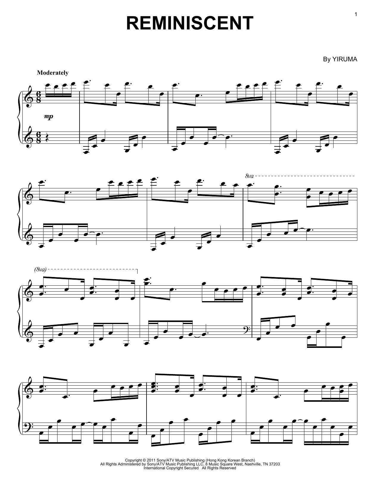Download Yiruma Reminiscent Sheet Music and learn how to play Easy Piano PDF digital score in minutes
