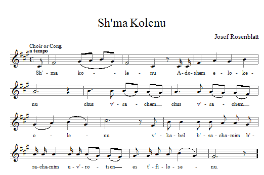 Download Yossele Rosenblatt Sh'ma Kolenu Sheet Music and learn how to play Voice PDF digital score in minutes