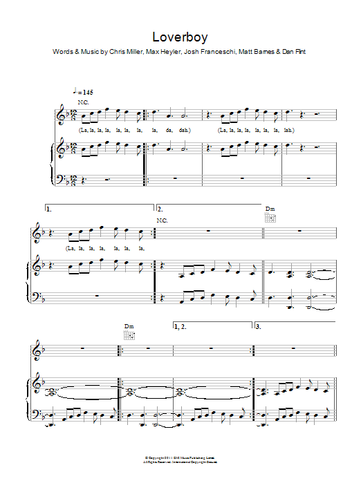 Download You Me At Six Loverboy Sheet Music and learn how to play Piano, Vocal & Guitar (Right-Hand Melody) PDF digital score in minutes