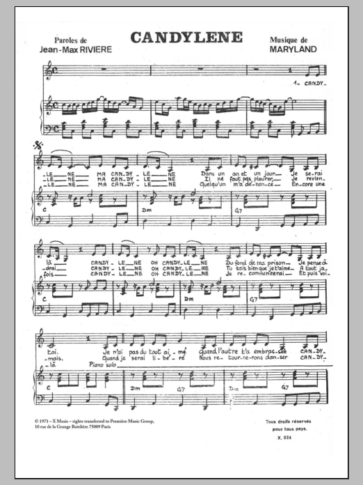 Download Yves Heuze Candylene Sheet Music and learn how to play Piano & Vocal PDF digital score in minutes
