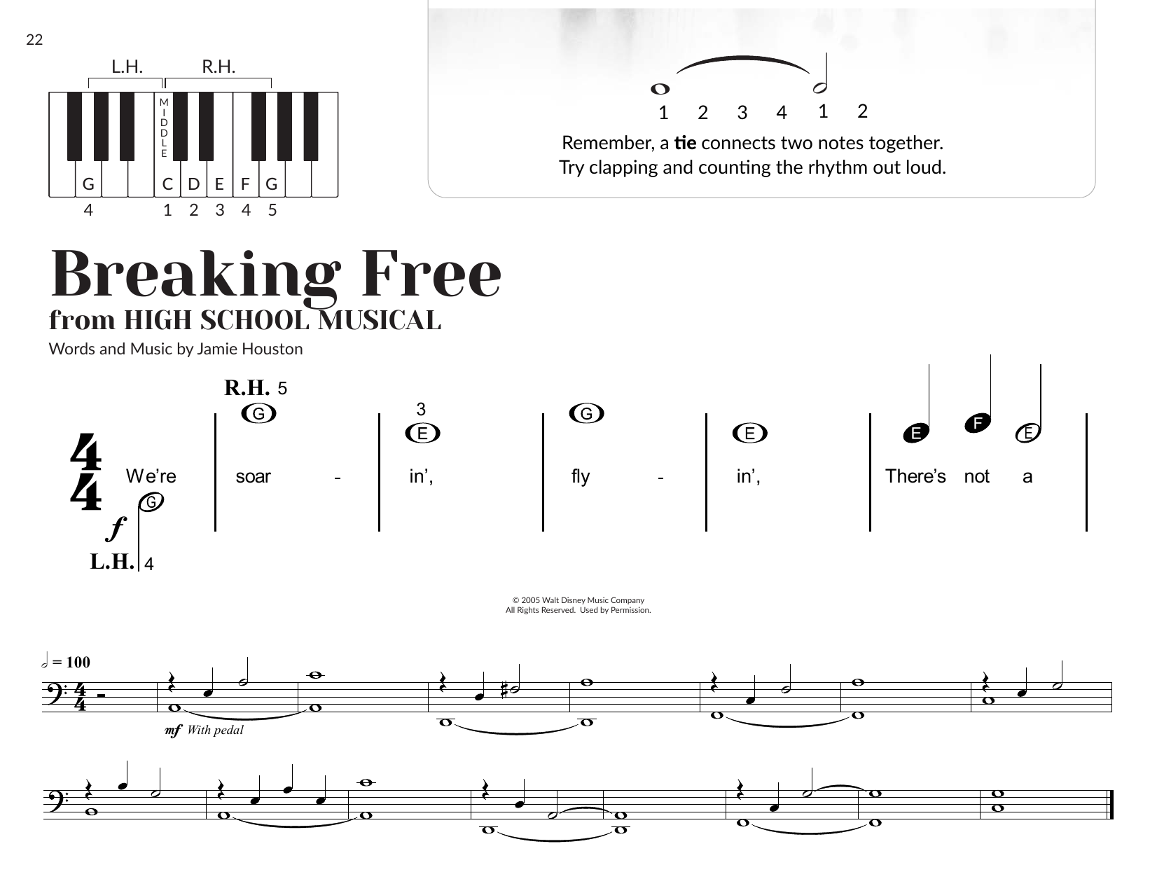 Download Zac Efron & Vanessa Anne Hudgens Breaking Free (from High School Musical) (arr. Brittany McCorriston) Sheet Music and learn how to play Very Beginner Piano PDF digital score in minutes