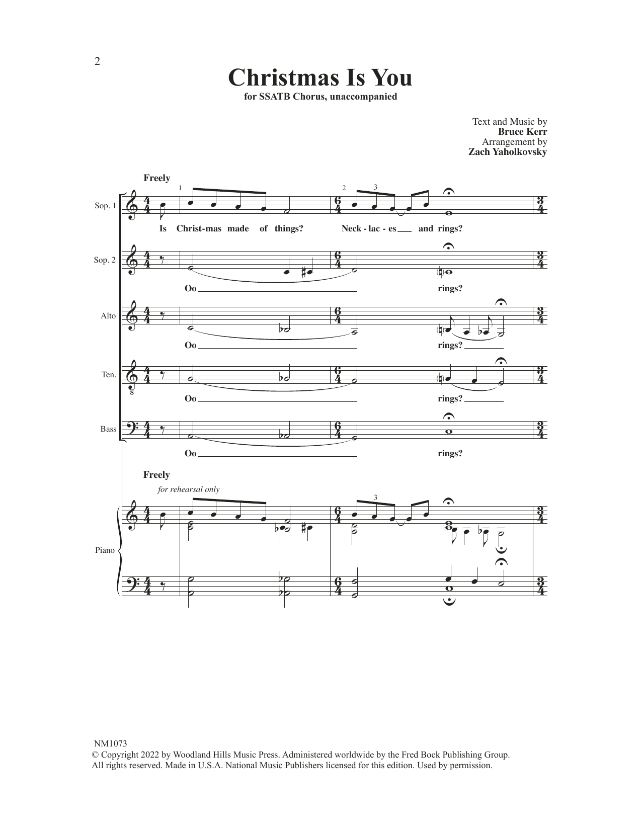 Download Zach Yaholkovsky Christmas Is You Sheet Music and learn how to play SSATB Choir PDF digital score in minutes
