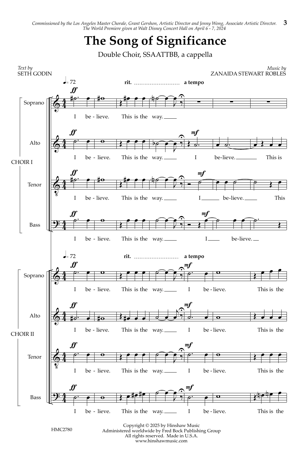 Download Zanaida Stewart Robles Song Of Significance Sheet Music and learn how to play SSAATTBB Choir PDF digital score in minutes