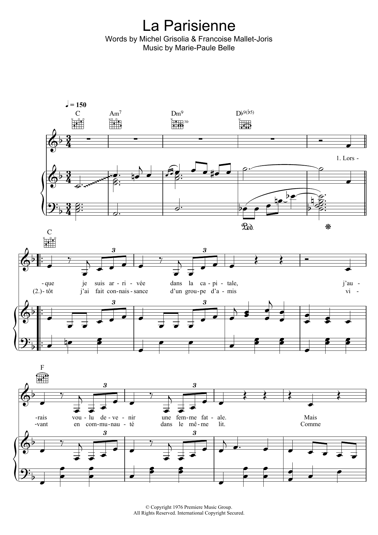 Download Zaz La Parisienne Sheet Music and learn how to play Piano, Vocal & Guitar (Right-Hand Melody) PDF digital score in minutes